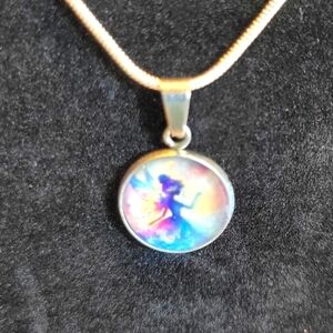 Fairy Pendant Necklace 925 Sterling Silver Chain